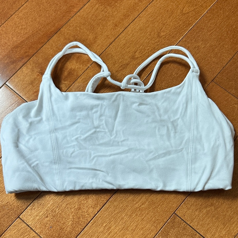 Athleta size small white strapy back sports bra